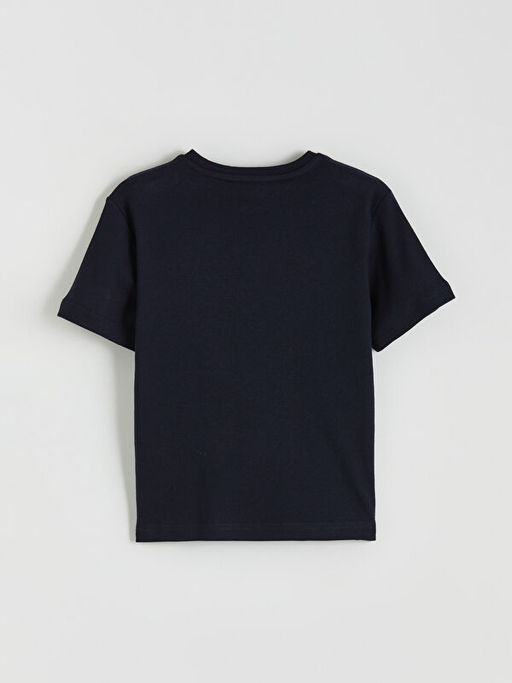 Bisiklet Yaka Ay? Teddy Bask?l? Erkek ?ocuk Ti??rt