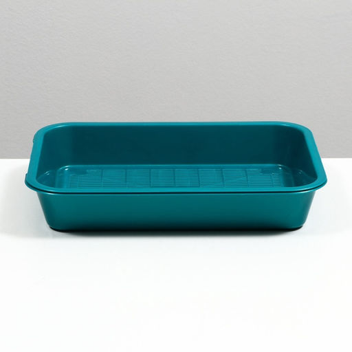 Туалет перламутровый средний с сеткой 36×26×6.5 см, бирюзовый