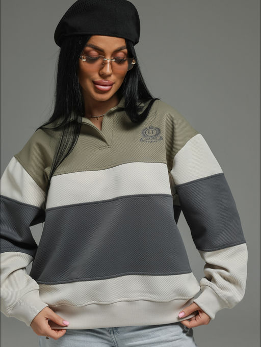 Тринити свитшот женский (оливковый)