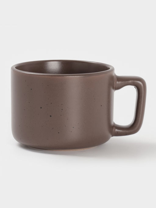 Чайная пара Доляна «Гранит», 2 предмета: чашка 270 мл, блюдце d=15.5 см, керамика, коричневая