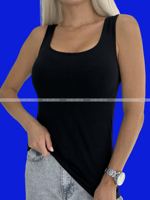 Цена за 1 шт. Майки женские Miss Emma Турция однотонные арт. 121 ЧЕРНЫЕ