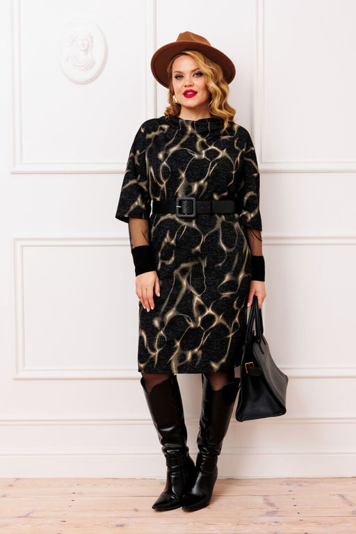 Платье AGATTI 5814 Черный с золотом фото 5