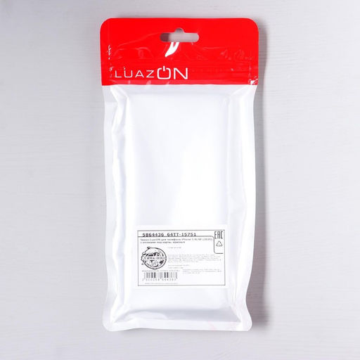 Чехол LuazON для iPhone 7/8/SE (2020), с отсеками под карты, кожзам, красный