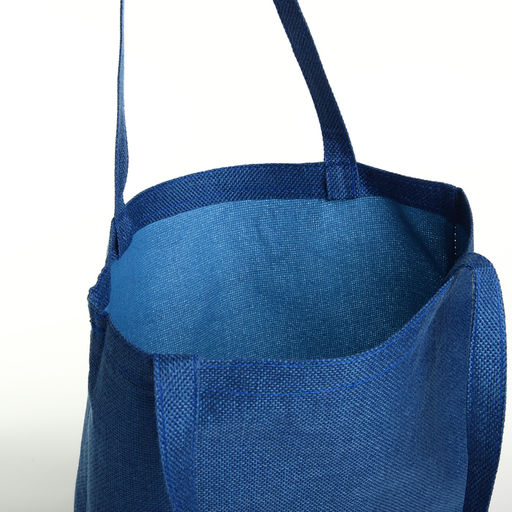 Сумка текстильная шопер без застёжки, 33×0.5×38 см, синяя