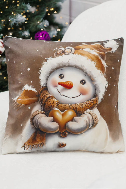 Наволочка декоративная новогодняя 2 шт 3D эффект велюр