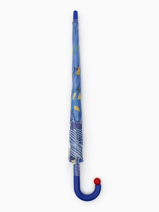 Зонт-трость детский п/авт R43/50 П/Э ДИНОЗАВРИКИ ручка-крюк синий пакет