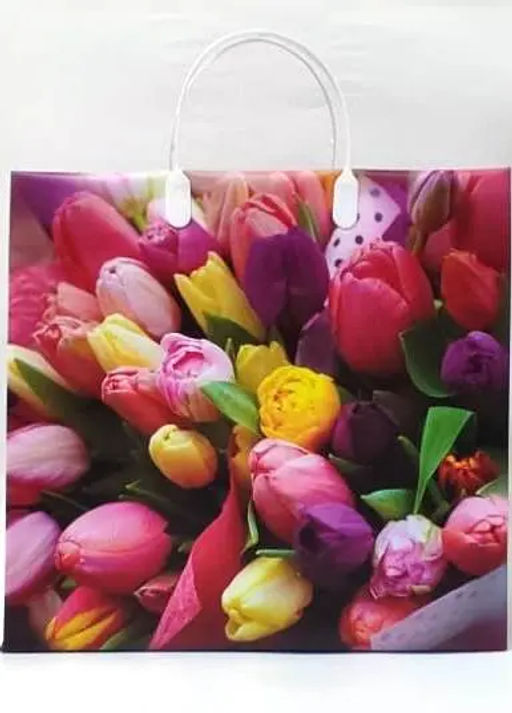 9659 Сумка пластик. BAM 190 (30*30см) средняя Тюльпаны *20