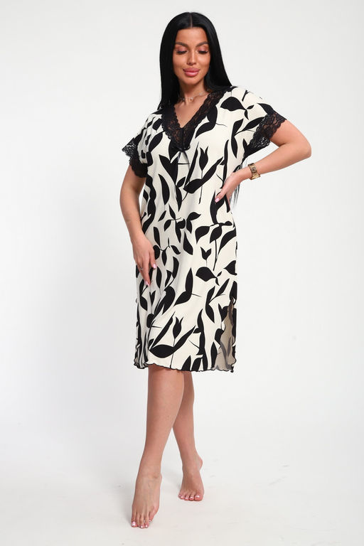 Туника женская из вискозы Олеся экрю макси