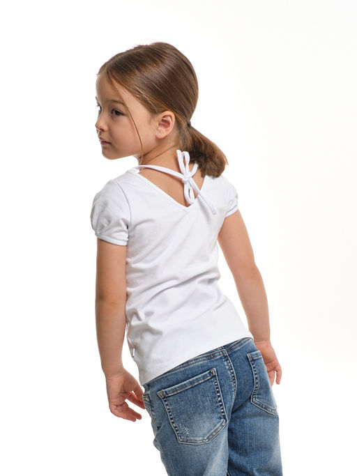 Базовая футболка для девочки UD 1217 белый - Mini maxi фото 6
