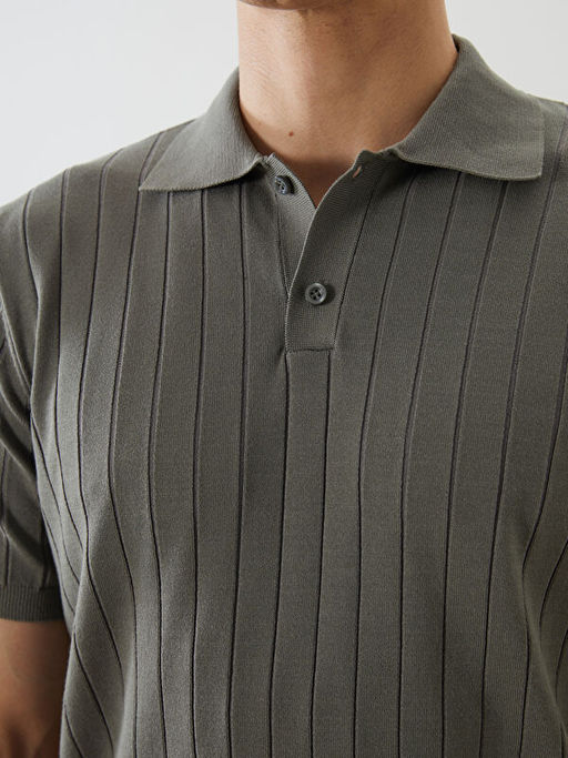 Polo Yaka K?sa Kollu Erkek Triko Kazak