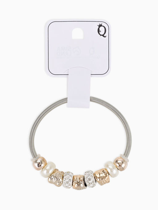 Браслет жемчуг «Марджери» сова, цвет белый в серебре, d=6.5 см