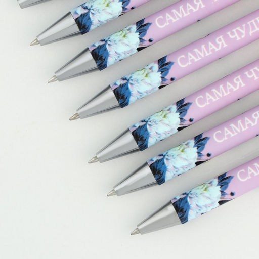 Цена за 10 шт. Ручка шариковая, синяя паста, 0.7 мм, пластик Самая чудесная - Artfox фото 4