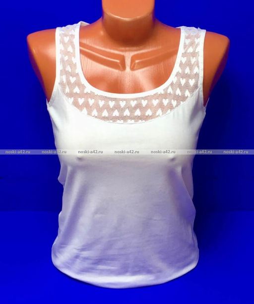 Цена за 1 шт. Майки женские Miss Emma Турция Кружево арт. 9133 белые