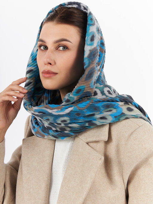 Большой, мягкий, тонкий и очень нежный двусторонний палантин с рисунком - Tantino фото 6