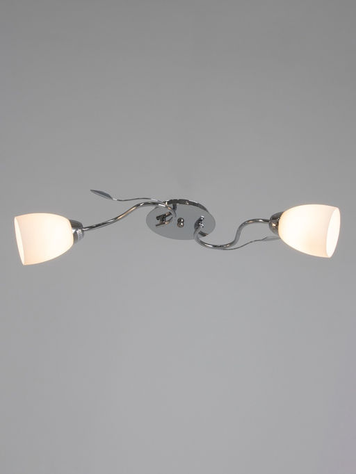 Люстра 11175/2CR, 2×60 Вт, E27, 54×25×22 см, белый/серебро