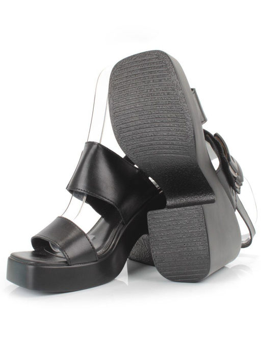 08-PEY330-2 BLACK Босоножки женские (натуральная кожа)