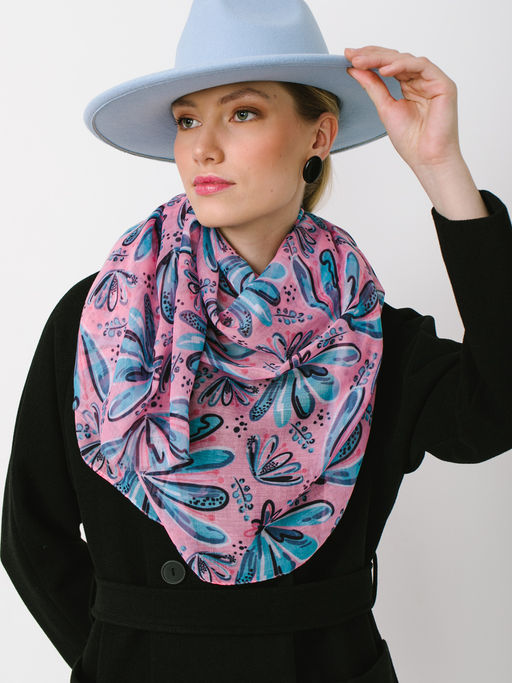 Большой мягкий очень нежный двусторонний палантин в стиле арт-деко - Tantino фото 7