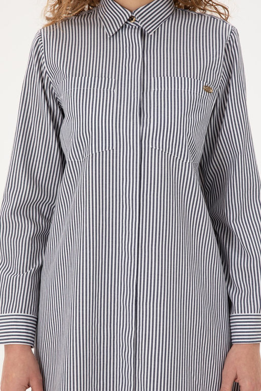 Женское темно-синее тканое платье Неожиданная скидка в корзине - U.s. polo assn фото 5