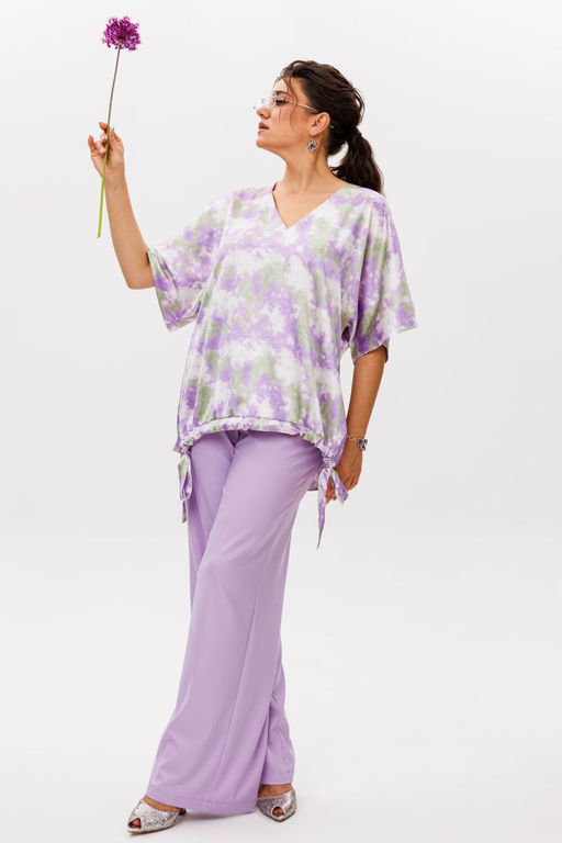 Брюки ANELLI 1630 лавандовая агония  фото 2