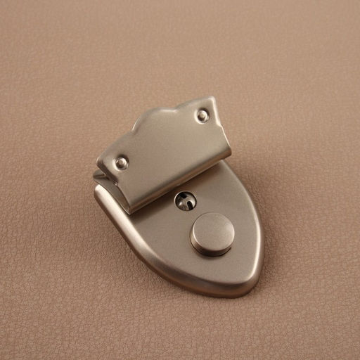 Застёжка для сумки, с ключом, 3.8×5 см, цвет серебряный