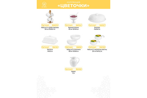 Блинница 23*23*9,5 см "Цветочки"