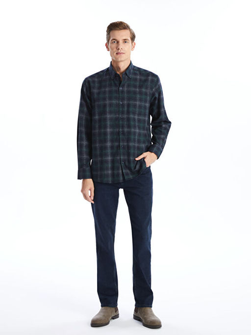 Slim Fit Uzun Kollu Ekose Erkek G?mlek