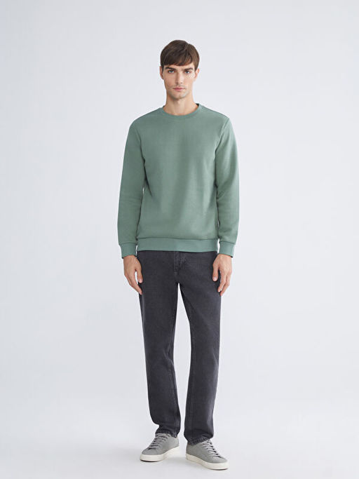 Bisiklet Yaka Erkek Kal?n Sweatshirt