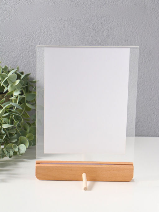 Фоторамка дерево 15х20 см "Синие цветы на белом" 2х15,5х22 см