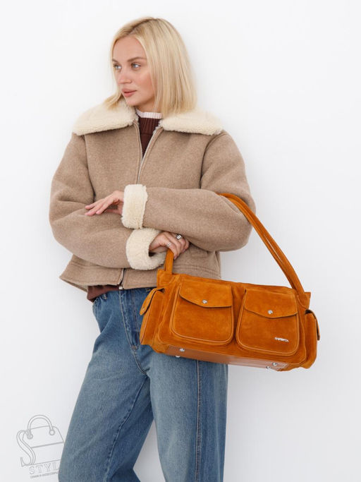 Сумка женская кожаная 91181MSS caramel Velina Fabbiano-Safenta