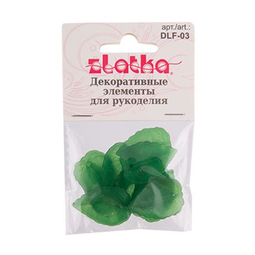Zlatka Декоративные элементы DLF-03 лист 2.7 x 1.9 см 10 х 10 шт №02 св.зеленый  фото 4