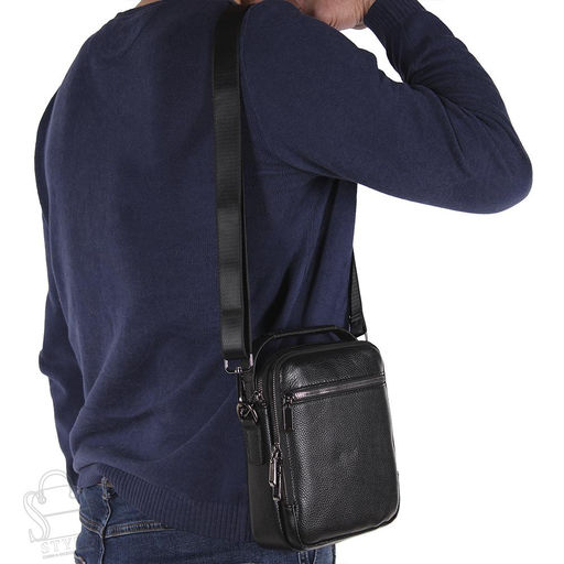 Сумка мужская кожаная 8165-2QH black Heanbag в Новосибирске