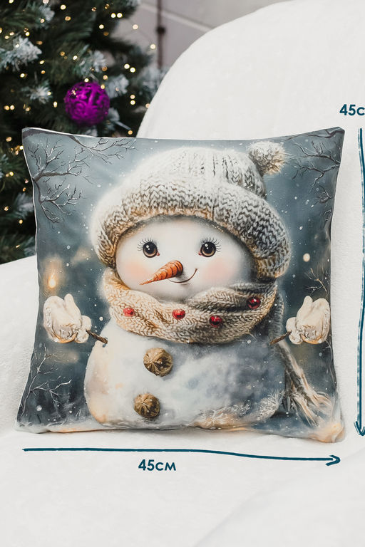 Наволочка декоративная новогодняя 2 шт 3D эффект велюр