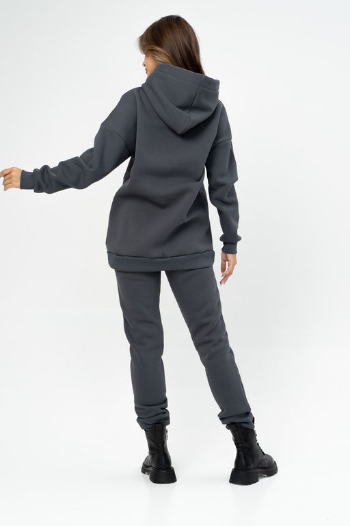 Брюки женские с начесом, графит - Solo mio фото 7