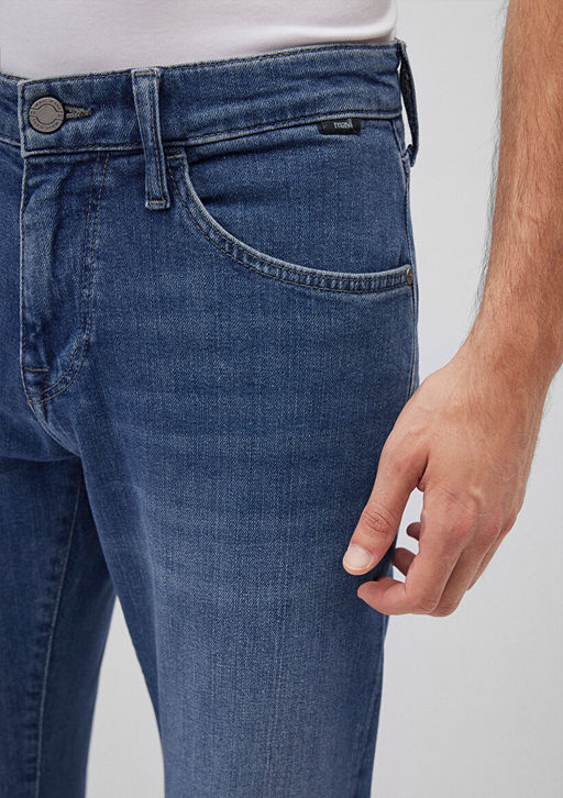 Martin Premium Blue Golgeli Koyu Mavi Jean Pantolon  фото 6