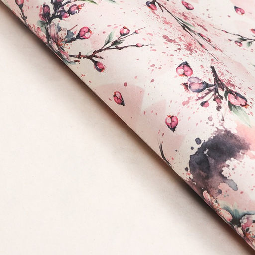 Цена за 10 шт. Бумага упаковочная, крафт белый Сакура, 70х100 см - UPAK LAND фото 3