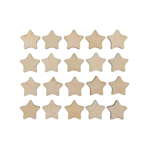 Заготовка для декорирования Mr. Carving БА-37 Мини-набор фанера 1.5 х 1.6 х 0.3 см 20 шт Звёздочки