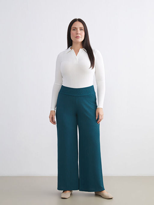 Beli Lastikli Dokulu Kad?n Pantolon