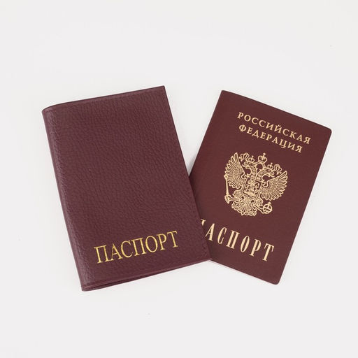 Обложка для паспорта TEXTURA, бордовая