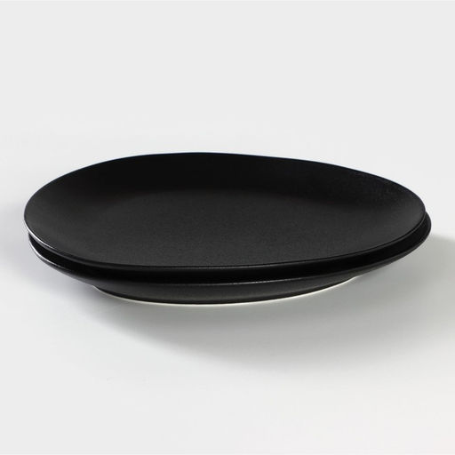 Тарелки Magistro Carbon, 26×23 см, набор 2 шт., фарфор, чёрные