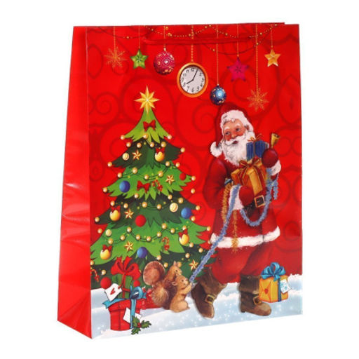 Цена за 12 шт. Пакет подарочный 26x32x9см / 447S /уп 12/960/Новый год - Галеонтрейд фото 4