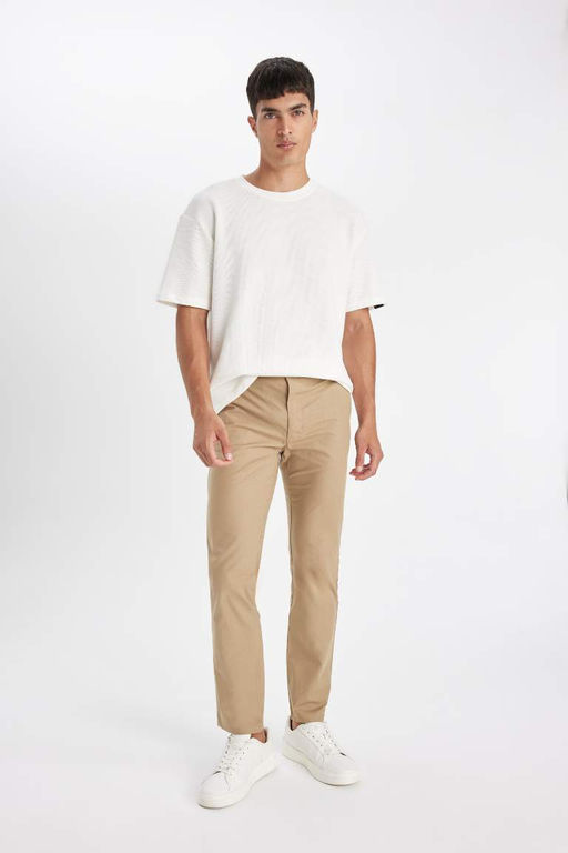 Прямые брюки-чинос из парусины - Defacto фото 3