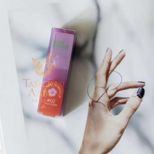 Помада 2 в 1 с Матовой и Глянцевой Текстурами Flora Moist to Matte Lip Персиковый Георгин №02 BABY BRIGHT 3 гр  фото 7