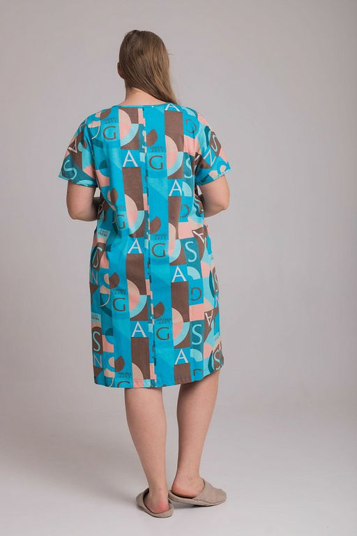 Халат М325382гб голубой/бежевый - Елена фото 3