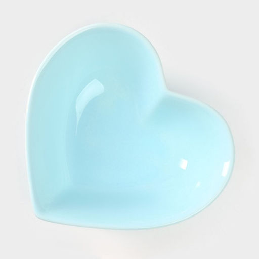 Салатник Доляна «Сердце», 130 мл, 12.5×11.5 см, керамика, голубой
