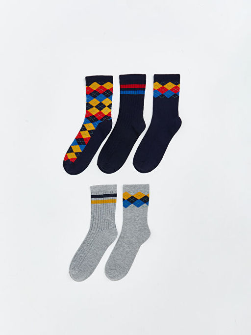 Desenli Erkek ?ocuk Soket ?orap 5li