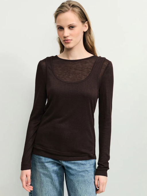 Двойной лонгслив из вискозы / Zarina  фото 3