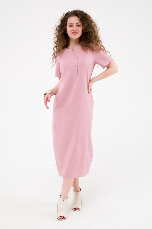 Платье с разрезами розовое - Odis фото 2