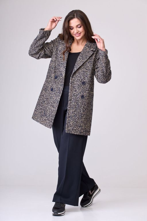 Пальто БелЭльСтиль 858 темно-синий