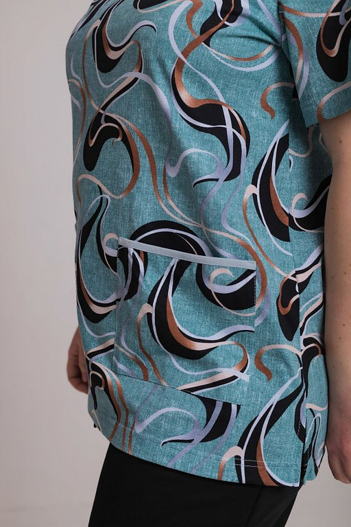 Футболка М30081Вмч ментол/черный - Елена фото 3