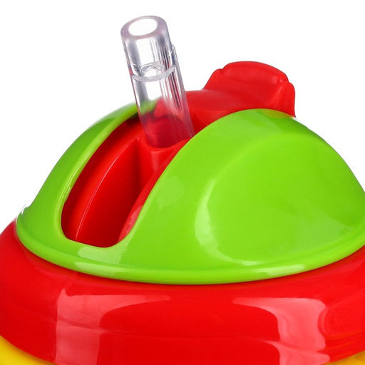 Поильник детский с силиконовой трубочкой, 300 мл., с ручками, цвет зеленый - Крошка я фото 3